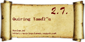Quiring Tamás névjegykártya