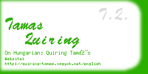 tamas quiring business card